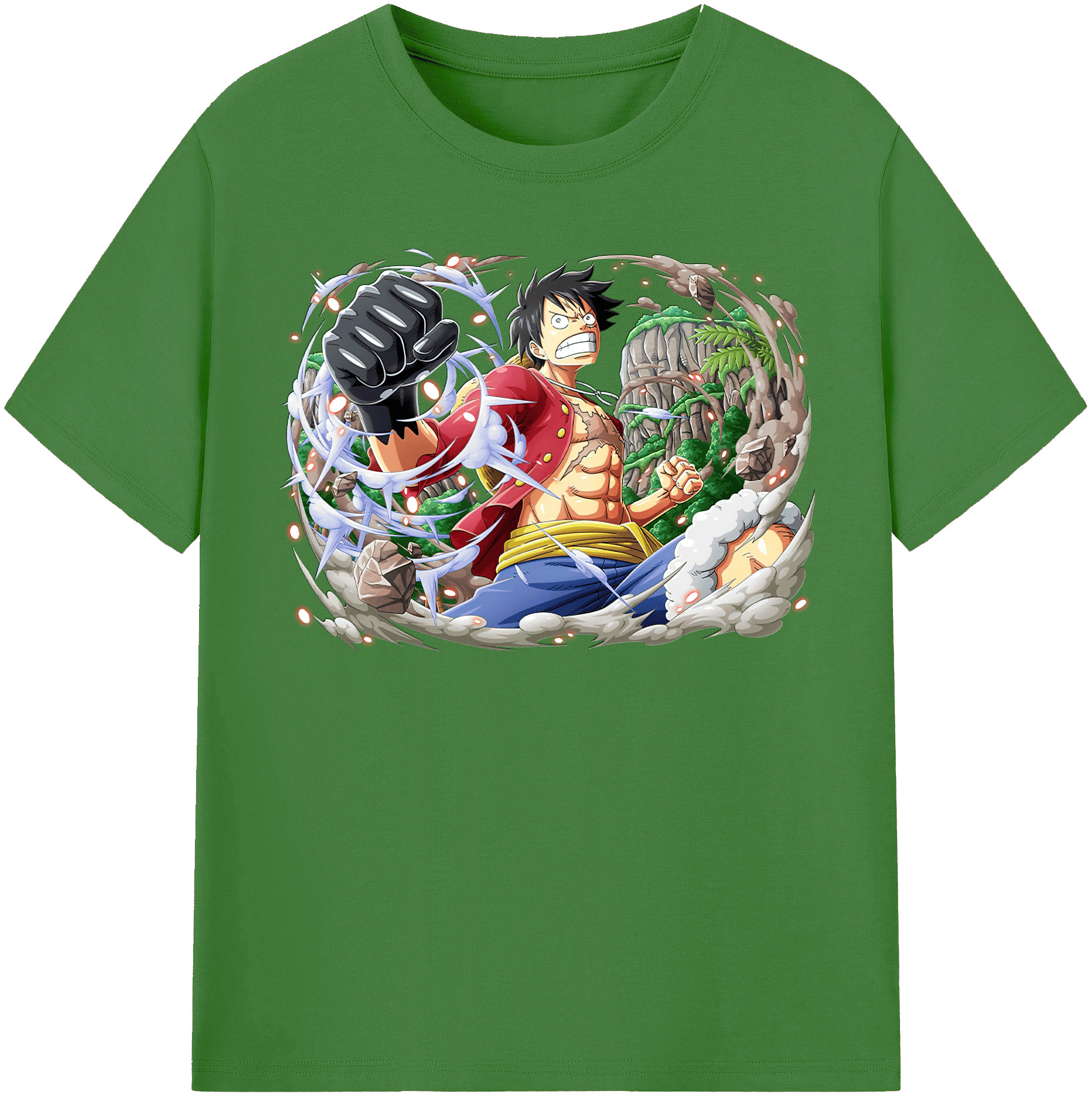 ワンピース モンキー・D・ルフィ ONE PIECE Monkey D. Luffy レディースカジュアルプリントTシャツ（綿100％）